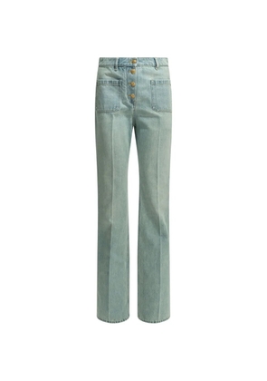 Valentino Garavani buttoned pressed-crease jeans - Blue