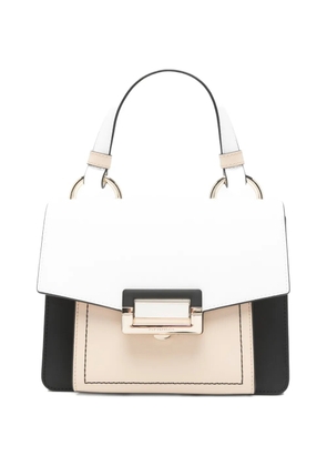 cromia colour-block leather tote bag - White
