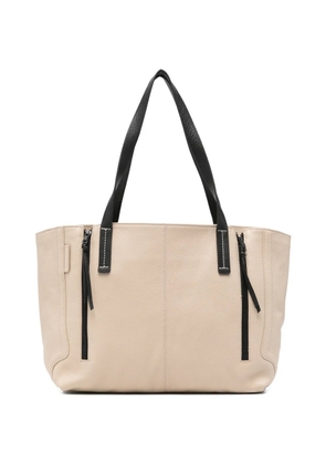 cromia Savana Street grained-leather tote bag - Neutrals
