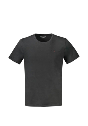 Tommy Hilfiger logo-embroidered cotton T-shirt - Black