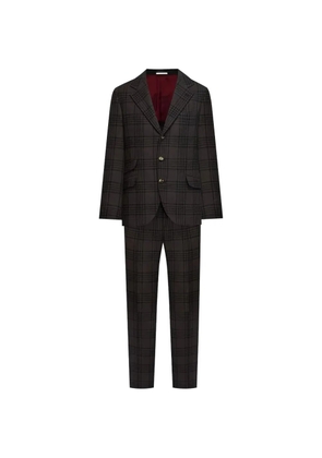 Brunello Cucinelli plaid-pattern single-breasted suit - Brown