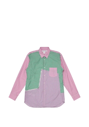 Comme Des Garçons Shirt gingham-check zip-detail shirt - Purple