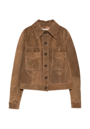 Blanca Vita pocket button leather jacket - Brown