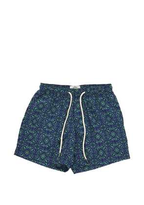 PENINSULA SWIMWEAR geometric-print drawstring swim shorts - Blue