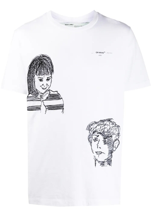 Off-White faces embroidery T-shirt