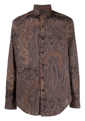 Dell'oglio paisley-print long-sleeve shirt - Brown