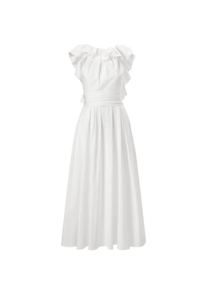 Carolina Herrera ruffled neckline dress - White