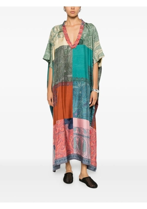 Pierre-Louis Mascia paisley-print patchwork maxi dress - Blue