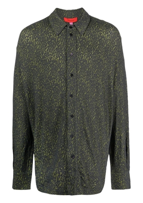 Eckhaus Latta Skrunk patterned-jacquard shirt - Green