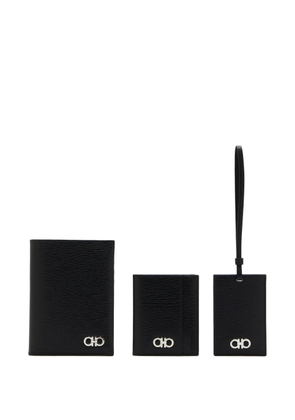 Ferragamo logo leather wallet (set of three) - Black
