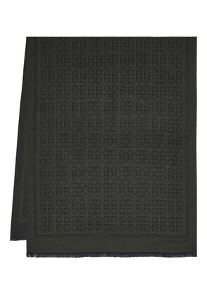 Ferragamo Gancini-patterned scarf - Green