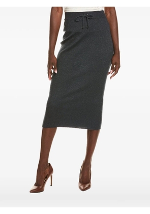 Brunello Cucinelli ribbed drawstring-waist skirt - Grey