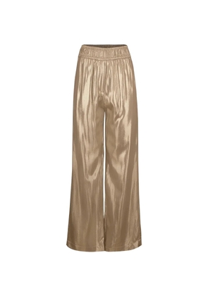 Brunello Cucinelli satin wide-leg trousers - Gold