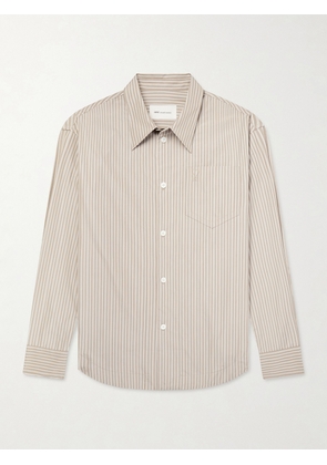 AMI PARIS - Striped Cotton-Poplin Shirt - Men - Neutrals - XS