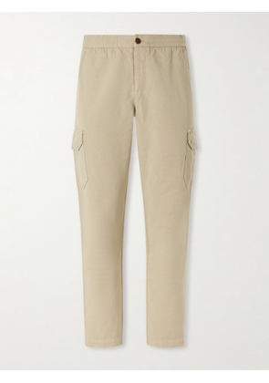 Mr P. - Tapered Cotton and Linen-Blend Trousers - Men - Neutrals - 28