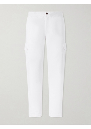 Mr P. - Tapered Cotton and Linen-Blend Trousers - Men - White - 28