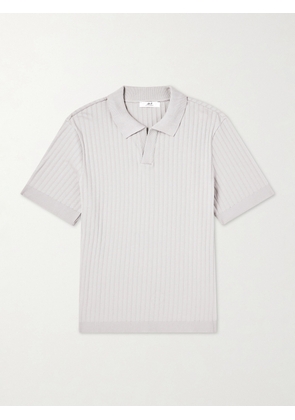 Mr P. - Knitted Cotton Polo Shirt - Men - Gray - XS