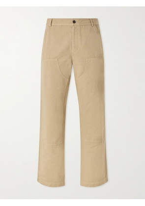 Mr P. - Straight-Leg Cotton and Linen-Blend Trousers - Men - Neutrals - 28