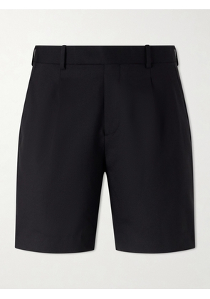 Mr P. - Wide-Leg Pleated Wool Shorts - Men - Black - 28