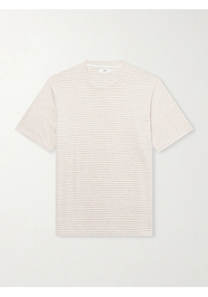 Mr P. - Striped Linen T-Shirt - Men - Neutrals - XS