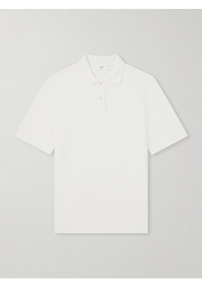 Mr P. - Organic Cotton and Linen-Blend Piqué Polo Shirt - Men - White - XS