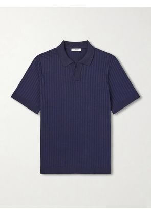 Mr P. - Organic Cotton Jacquard Polo Shirt - Men - Blue - XS