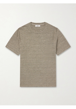 Mr P. - Knitted Striped Linen T-Shirt - Men - Green - XS