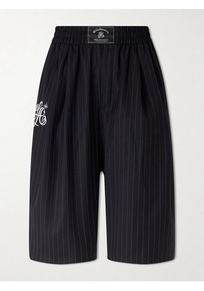 adidas Originals - Willy Chavarria Pinstriped Wool-Blend Twill Shorts - Men - Black - XS