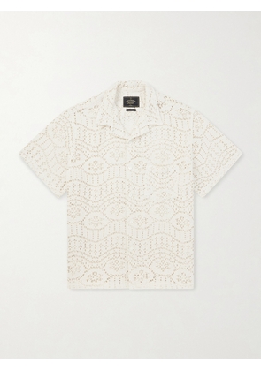 Portuguese Flannel - Camp-Collar Crocheted Cotton-Blend Shirt - Men - Neutrals - XS