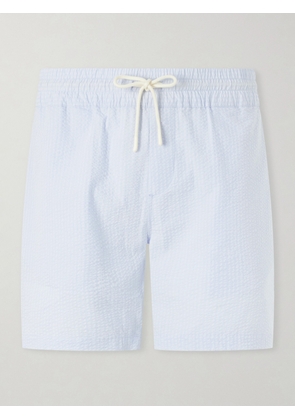 Portuguese Flannel - Atlantico Straight-Leg Cotton-Seersucker Shorts - Men - Blue - XS
