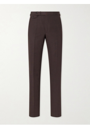 J. Mueser - Waverly Straight-Leg Cotton and Linen-Blend Twill Suit Trousers - Men - Brown - IT 46