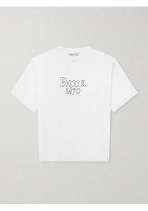 Remi Relief - Roma 1870 Embroidered Cotton-Jersey T-Shirt - Men - Neutrals - S