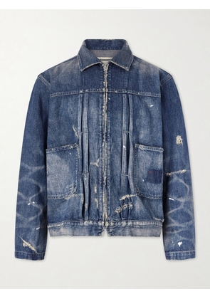 Neighborhood - Distressed Denim Jacket - Men - Blue - S