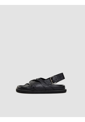 Leather Jazzy Strap Sandals - 41