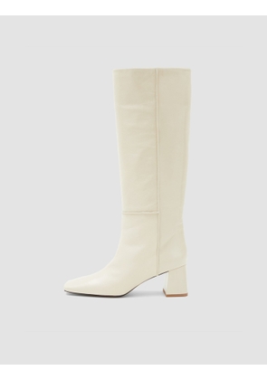 Heeled Knee High Patent Leather Boots - 39