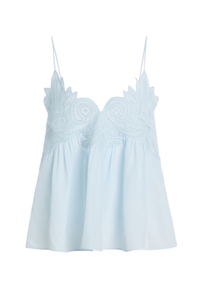 Ulla Johnson Rosie Lace-Appliquéd Silk Top - Moda Operandi