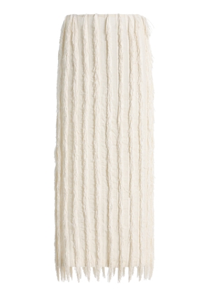 ZANKOV Jane Fringed Silk Maxi Skirt - Moda Operandi