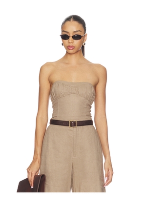 Elodie the Label Mavi Top in Beige. Size S. Also in XS, M, L.