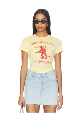 DAYDREAMER The Deviled Egg Burnout Vintage Tee in Lemon. Size XS. Also in S, M, L, XL.