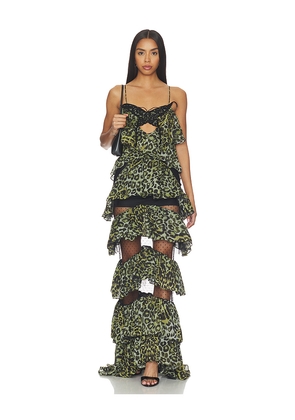 Blumarine Print Dress in Green in Green. Size 36. Also in 38, 40, 42.