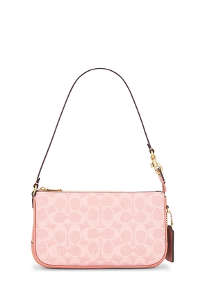 Coach Coated Canvas Signature Plaza Shoulder Bag in Pink.