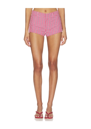 Amanda Uprichard Caresse Short in Red. Size XS. Also in S, M, XL.