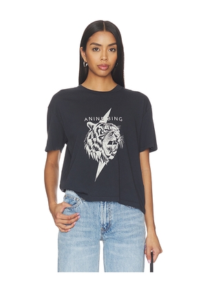 ANINE BING Walker Tiger Tee in Black. Size XS. Also in S, M, L.