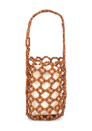 Hat Attack Isla Beaded Mini Bag in Brown.