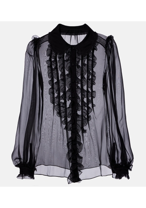 Dolce&Gabbana Ruffled sheer silk blouse
