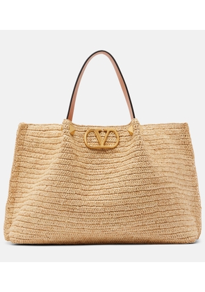 Valentino Garavani VLogo Medium raffia tote bag