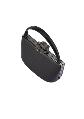 olga berg Grace Embellished Frame Bag in Black.