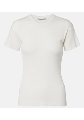 Phoebe Philo Ribbed-knit cotton and silk T-shirt