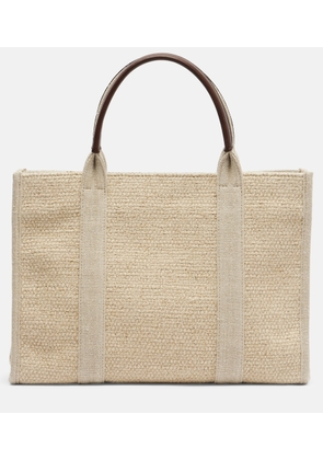 The Row Georgia Medium leather-trimmed canvas tote bag