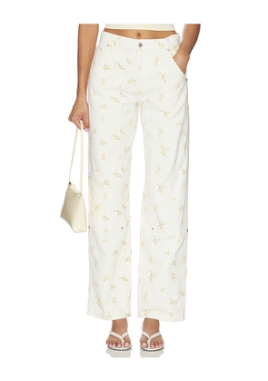 MSGM Printed Straight Leg in White. Size 36. Also in 38, 40, 42.